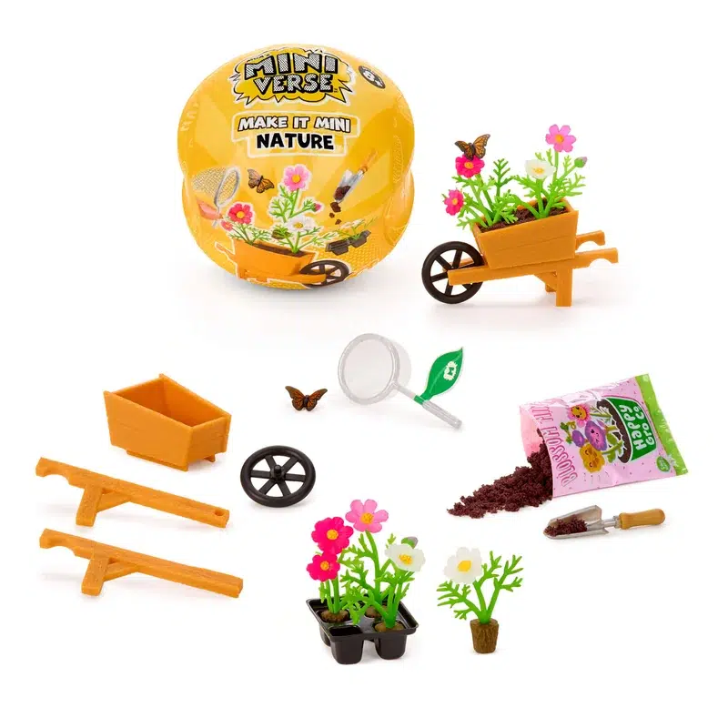 Capsule Miniverse Make It Mini Nature Series 3 avec sa brouette et ses plantes