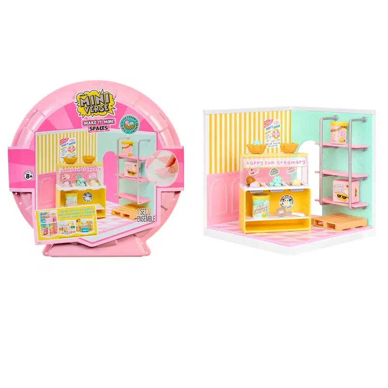 Coffret Miniverse Make It Mini Spaces Ice Cream Shop et le glacier assemblé